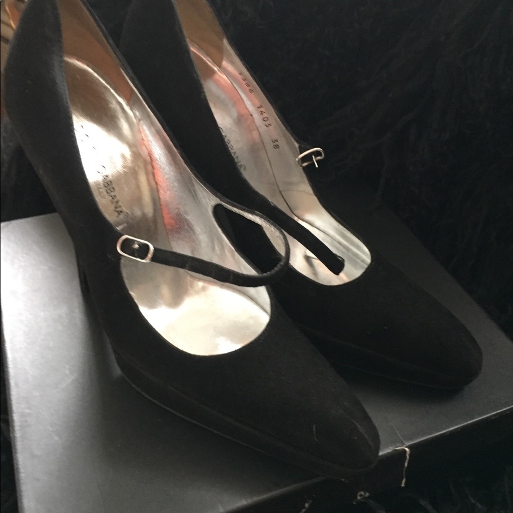 Black suede dolce and gabbana shoes